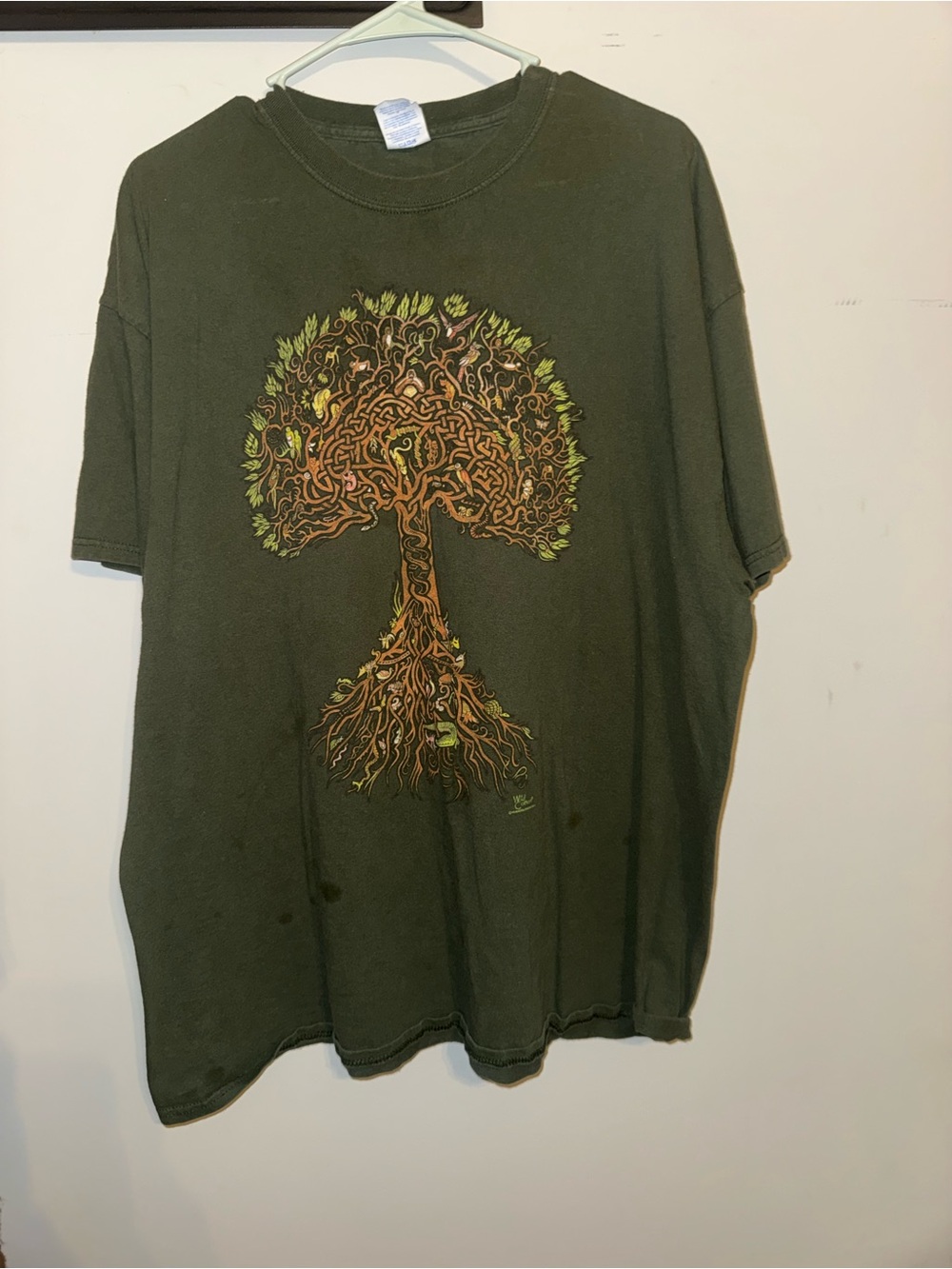 Men's Olive Green Tree Graphic Tee